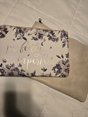Floral 'Perfectly Imperfect' Cosmetic Pouch - And Big Clutch